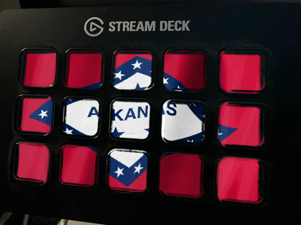 Arkansas Flag shown running on a Stream Deck