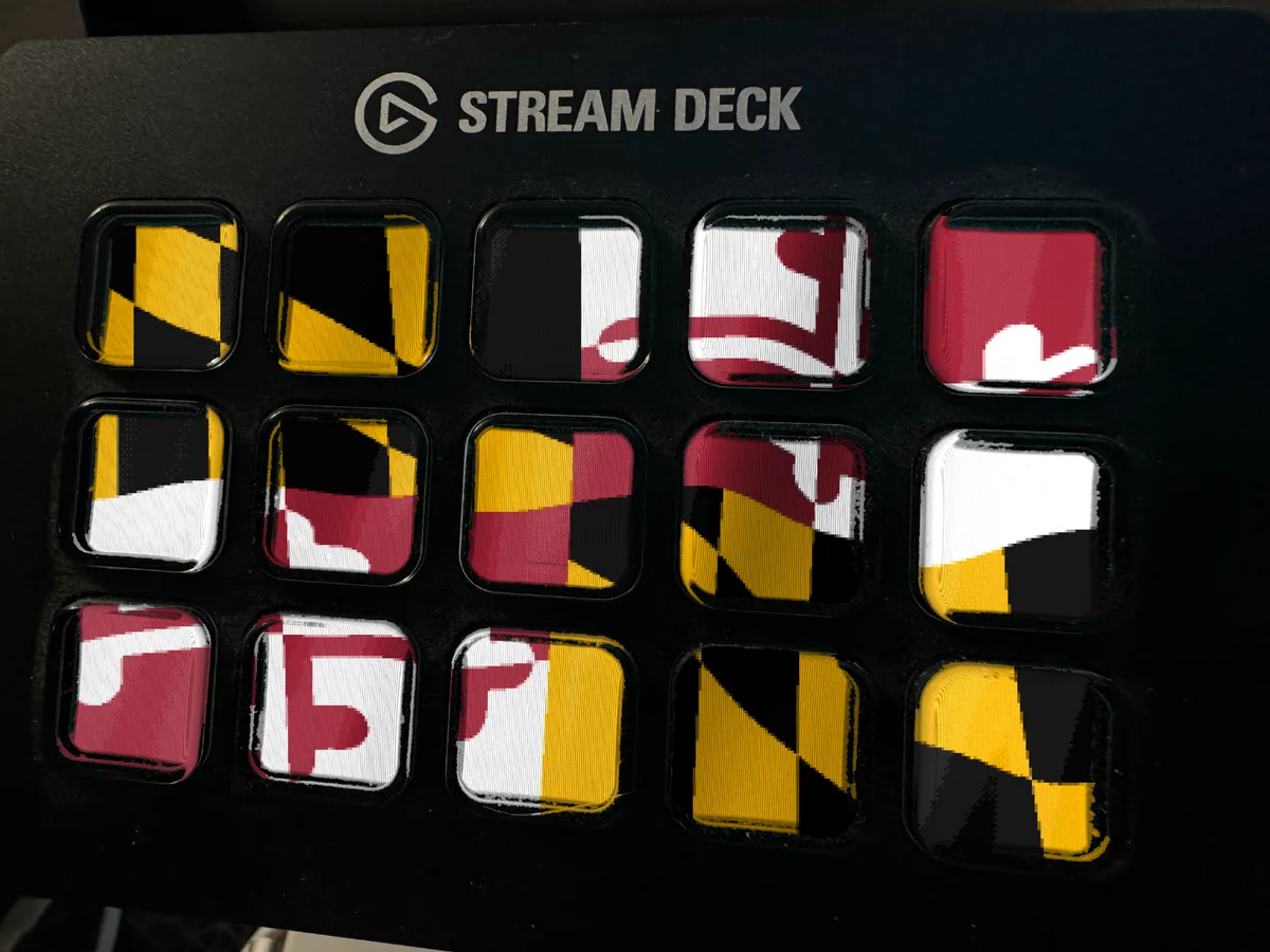 Maryland Flag shown running on a Stream Deck