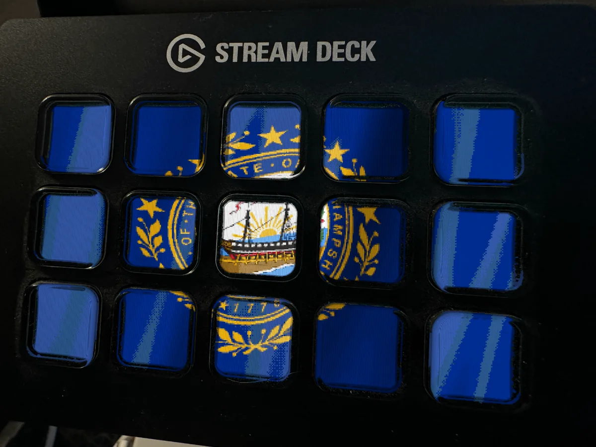 New Hampshire Flag shown running on a Stream Deck