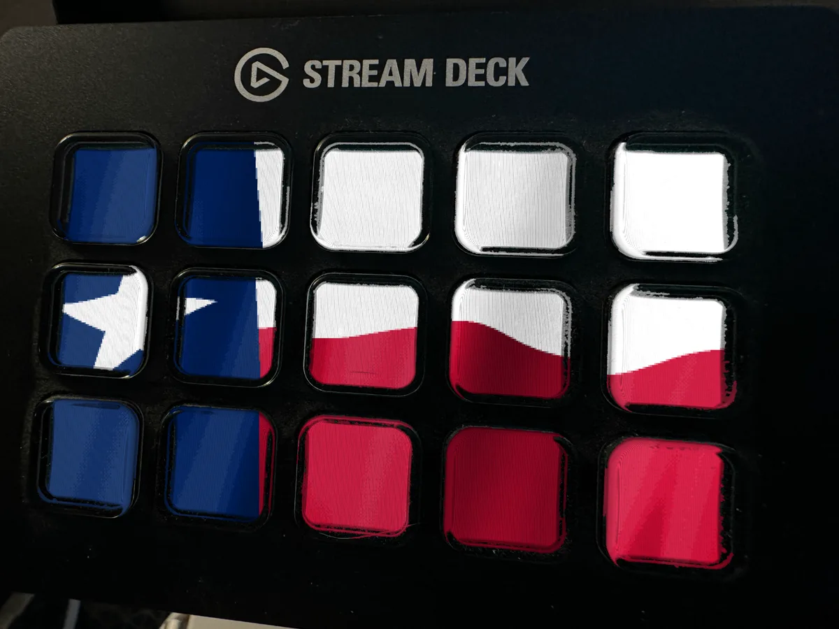 Texas Flag shown running on a Stream Deck