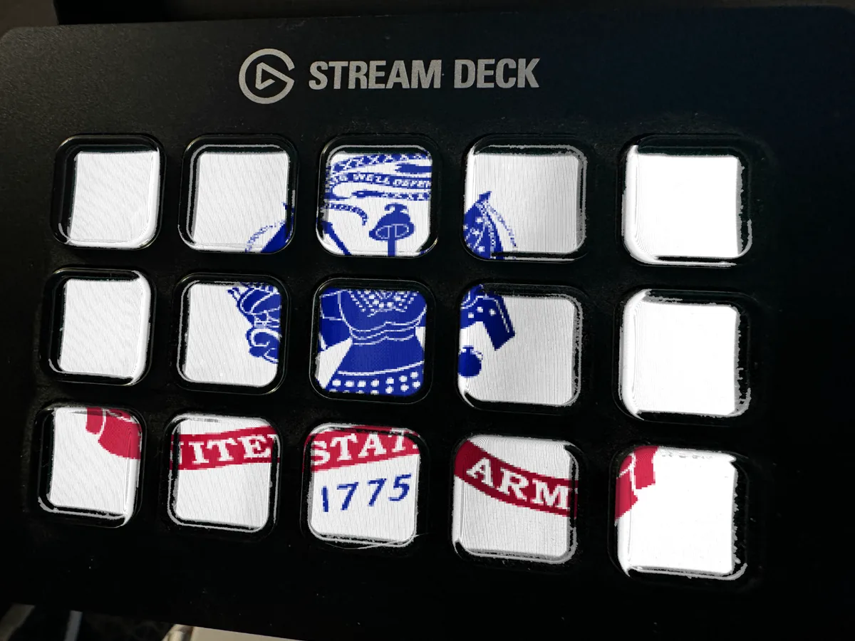US Army Flag shown running on a Stream Deck