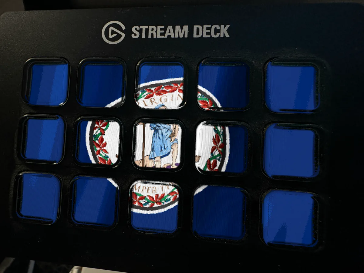 Virginia Flag shown running on a Stream Deck